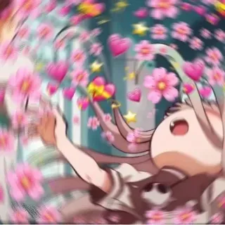 🌟 Anime, Coeurs, Fleurs, Mignon, Kawaii telegram sticker