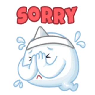 😔 SORRY 미안, 사과, 슬픔, 만화, 귀여운, 감정 telegram sticker