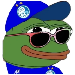 💙 Pepe the Frog Pepe, katak, meme, kacamata hitam, karakter, kartun, budaya internet whatsapp sticker