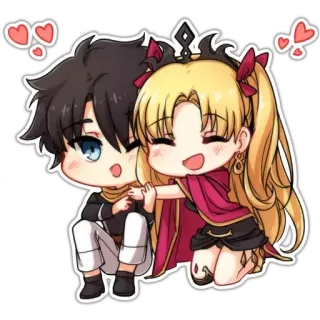 🥰 Chibi, Anime, Couple, Coeurs, Mignon telegram sticker