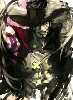 ⚰ Dracule Mihawk One Piece Anime, Karakter, Bajak Laut, Pendekar Pedang, Dracule Mihawk, One Piece telegram sticker