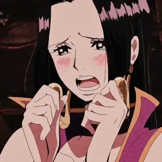 🖤 Boa Hancock One Piece Anime, One Piece, Boa Hancock, Buồn, Khóc telegram sticker