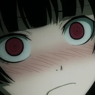 🕸 Anime, Visage, Yeux, Choquée, Fille whatsapp sticker