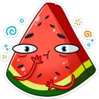 ☺️ melancia, fruta, comida, adesivo, desenho animado, verão, fofo whatsapp sticker
