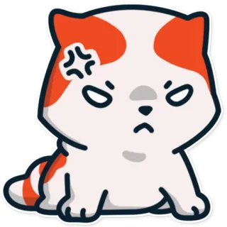 😠 злой, кот, мультик, эмодзи, котёнок, кошачий telegram sticker