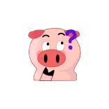 🧐 porco, ponto de interrogação, confuso, pensando, animal, adesivo telegram sticker