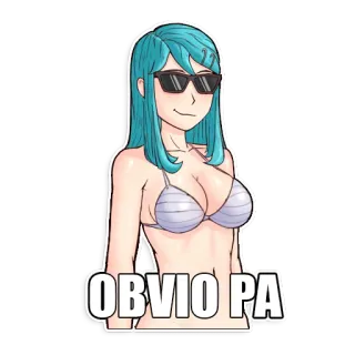 👙 OBVIO PA anime meisje, bikini, zonnebril telegram sticker