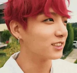 🕸 Jungkook K-pop, singer, portrait, idol, red hair telegram sticker