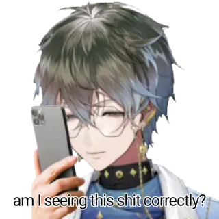 🧐 am I seeing this shit correctly? Anime, Vtuber, Sticker, Meme, Pregunta telegram sticker