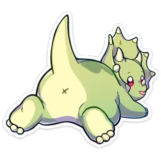 🫠 공룡, 트리케라톱스, 동물, 만화, 귀여운, 카와이 telegram sticker