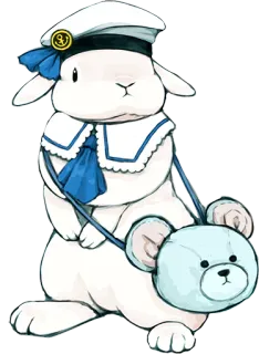 🐰 Hase, Matrose, niedlich, Tier, Teddybär, Cartoon whatsapp sticker
