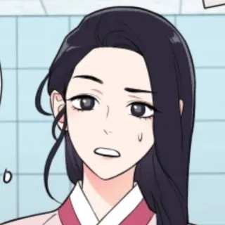 ♥️ desenho animado, mulher, personagem, expressão, coreano, webtoon telegram sticker