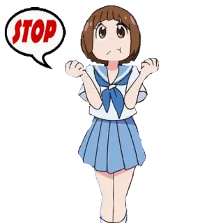 ⭕️ Matoi Ryuko Kill la Kill STOP Anime, Kill la Kill, Matoi Ryuko, Stopp, Wütend, Cartoon telegram sticker