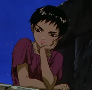 😒 anime, girl, casual, pensive, cartoon telegram sticker