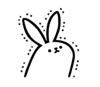 😶 lapin, mignon, animal, dessin animé whatsapp sticker