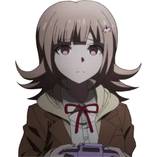 🎮 Chiaki Nanami Danganronpa anime, video game, girl, brunette, character telegram sticker