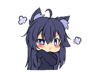 😤 Anime, Nekomimi, Lindo, Enojado, Chibi telegram sticker