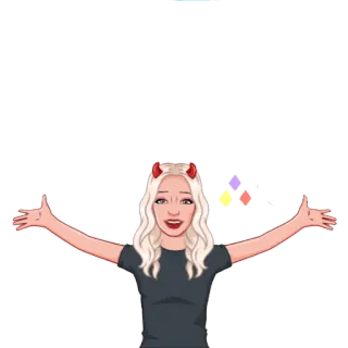 🖐 Awatar, Diabelskie rogi, Kreskówka, Kobieta telegram sticker