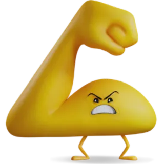 💪 мускул, рука, сила, злой, мультик, эмодзи telegram sticker
