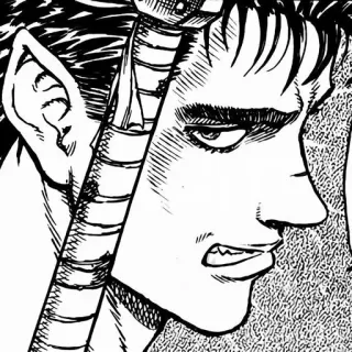 🗡️ Guts Berserk มังงะ, อนิเมะ, เบอร์เซิร์ก, กัซ, ดาบ, นักรบ telegram sticker