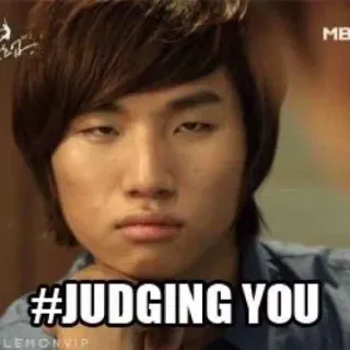 😎 #JUDGING YOU judging, meme, funny, attitude, facial expression telegram sticker