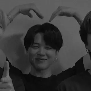 🦔 Jimin Jimin, BTS, K-pop, Korean pop, heart, idol, black and white telegram sticker