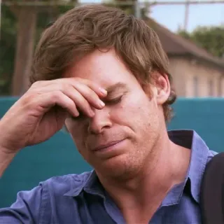 🤦‍♂ Dexter Morgan Dexter Dexter, Morgan, serie TV, deprimido, dolor de cabeza telegram sticker