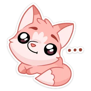 🤨 ... fox, cute, sticker, animal, cartoon, kawaii, pink telegram sticker