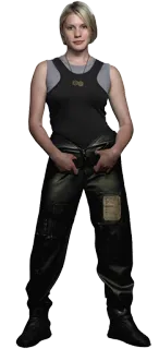💃 Kara Thrace Battlestar Galactica Kara Thrace, Starbuck, Battlestar Galactica, science fiction, tv show, character telegram sticker