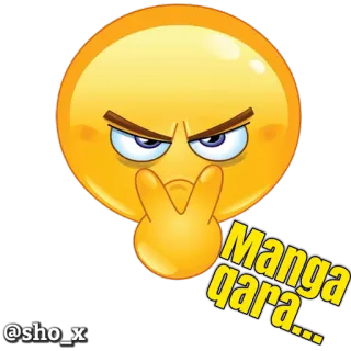 😠 Manga qara... emoji, angry, face, cartoon, expression whatsapp sticker