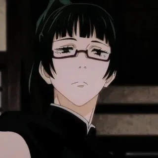 📝 Maki Zenin Jujutsu Kaisen anime, manga, woman, character, glasses, jujutsu kaisen telegram sticker