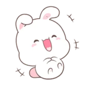 🐰 konijn, schattig, kawaii, blij, dier telegram sticker
