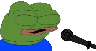 🎤 Pepe the Frog pepe, frog, microphone, meme, internet culture telegram sticker