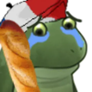 🥖 Pepe the Frog pepe, frog, baguette, france, french telegram sticker