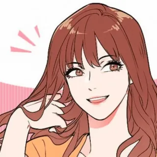 🧶 woman, cartoon, smile, hair, face telegram sticker