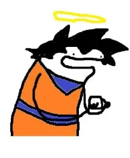 👾 Goku Dragon Ball гоку, драгонболл, аниме, хало, смешной, мультфильм, рисунок whatsapp sticker