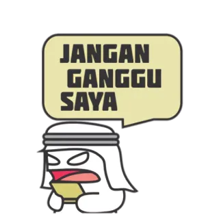 😠 JANGAN GANGGU SAYA 만화, 화난, 속상한, 말풍선, 사람 telegram sticker