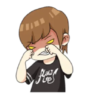 😈 Flaws Flees marah, anime, kartun, frustrasi, ekspresi, kesal whatsapp sticker