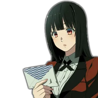 😲 Anime, Ragazza, Personaggio, Giapponese, Kakegurui whatsapp sticker