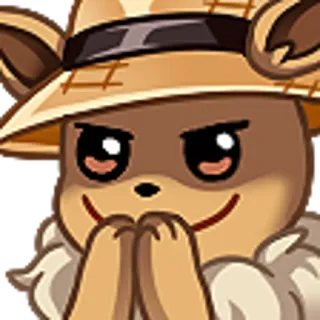 😈 Eevee Eevee, Pokémon, sombrero, furtivo, planeando telegram sticker