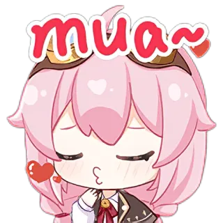 😘 mua~ beijo, fofo, anime, coração, chibi telegram sticker