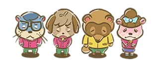 🙇 Animal Crossing, video game, fofo, kawaii, triste whatsapp sticker