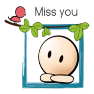 😕 Miss you 보고싶어, 만화, 사랑, 귀여운, 인사, 우정 telegram sticker