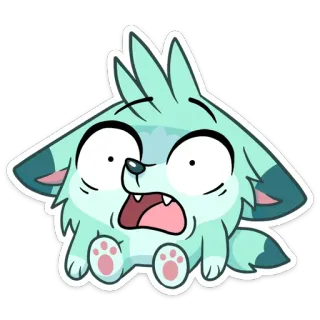 😳 dibujo animado, animal, asustado, zorro, lindo, impactado telegram sticker