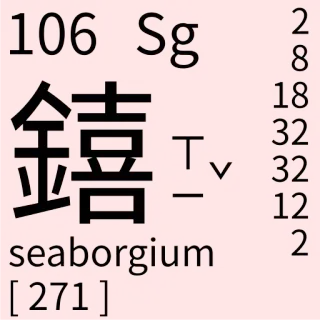 🇹🇼 106 Sg seaborgium [271] Wissenschaft, Chemie, Element, Seaborgium, Periodensystem telegram sticker