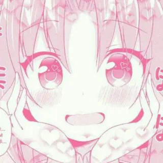 😃 Anime, Manga, Cartoni animati, Ragazza, Carino, Cuori, Kawaii telegram sticker