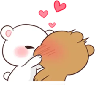 😘 사랑, 곰, 만화, 키스, 귀여운 telegram sticker