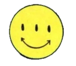 😃 smiley face, yellow, happy, icon, symbol, retro, vintage, simple telegram sticker