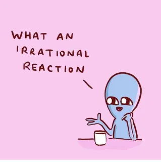 😏 WHAT AN IRRATIONAL REACTION 宇宙人, 非合理的, 反応, 漫画 telegram sticker