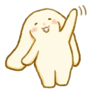 💭 konijn, konijntje, cartoon, schattig, dier, zwaaiend telegram sticker